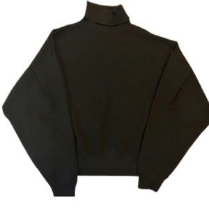 ZARA Oversized rib knit turtleneck black sweater,Dolman sleeve. Size XL